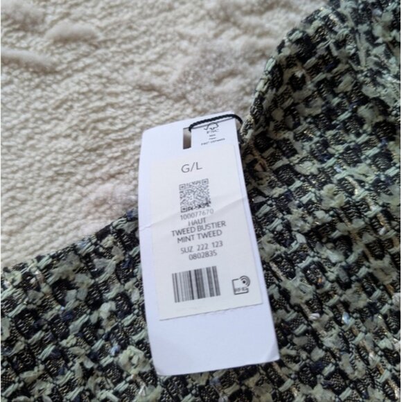 NWT Dynamite Tweed Bustier Mint Strapless Crop Top - Mint Green - Picture 6 of 7